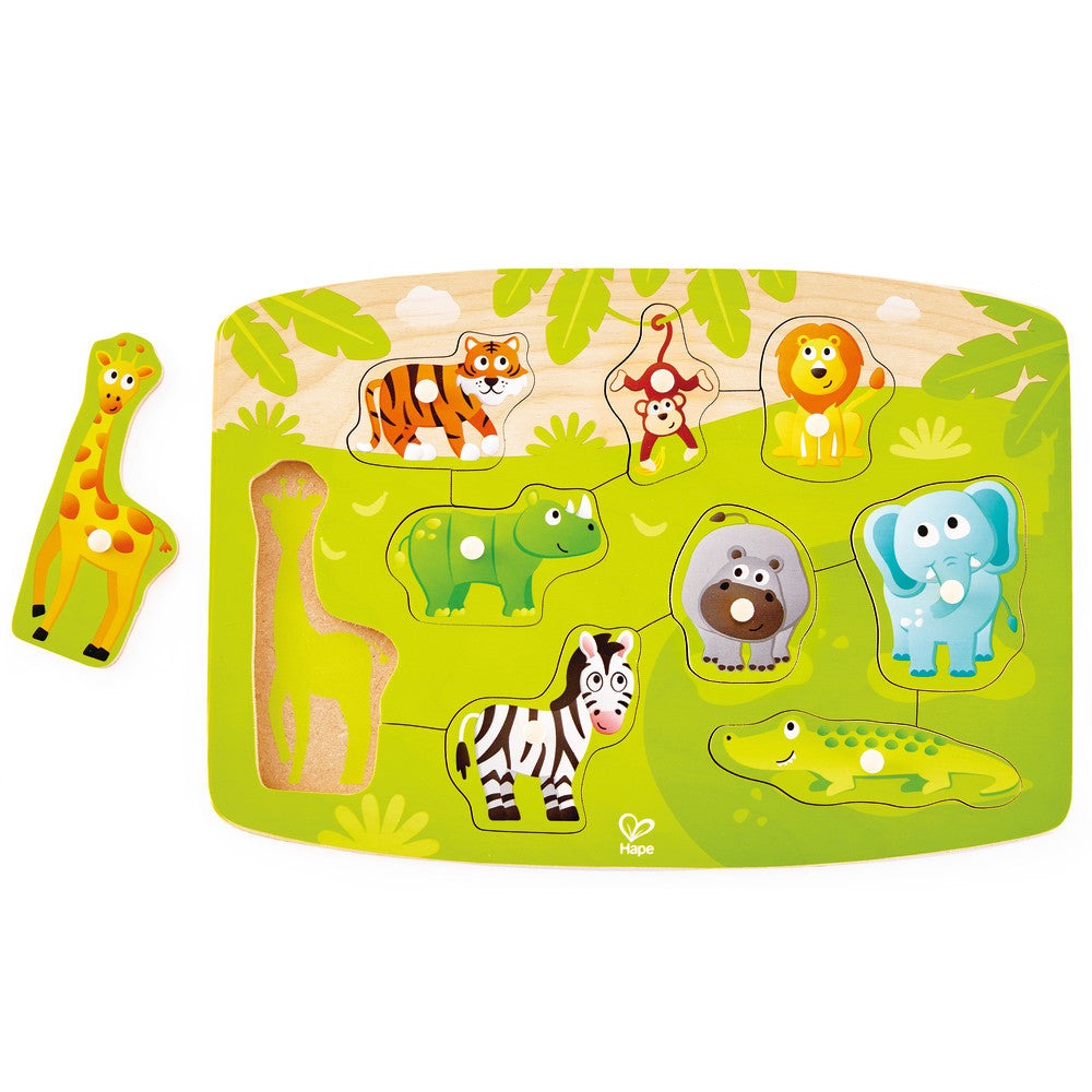 Hape Jungle Adventure 10pc Wooden Peg Puzzle