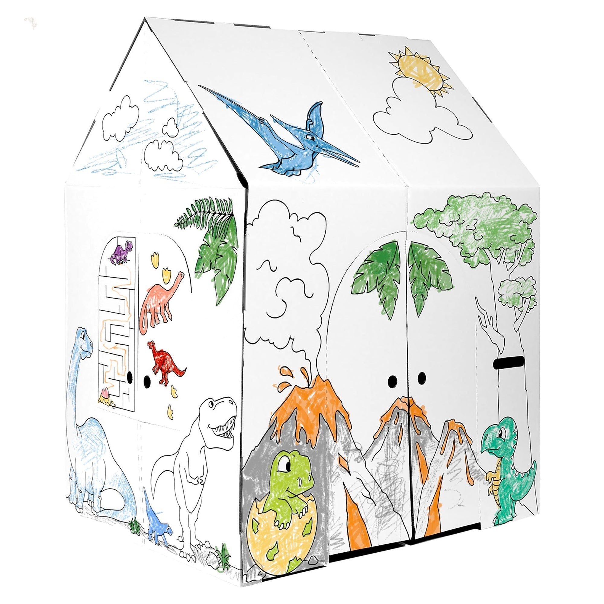 Jurassic Junction Dinosaur House Playset with 5 Plush Dinosaurs