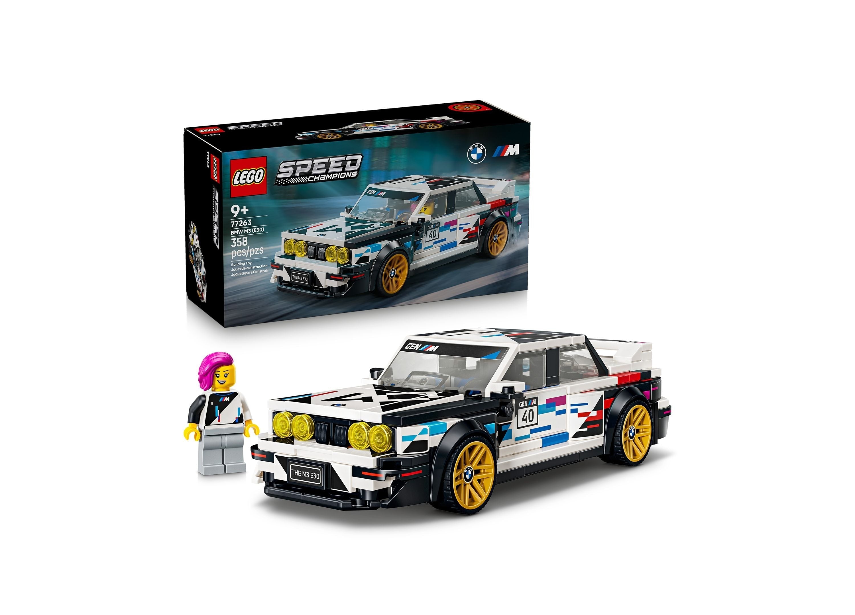 LEGO Speed Champions BMW M3 E30 358-Piece Building Set With Driver Minifigure