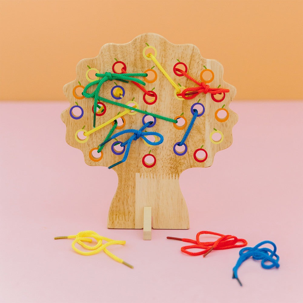 The Freckled Frog Threading Tree - Colorful Lacing Educational Toy