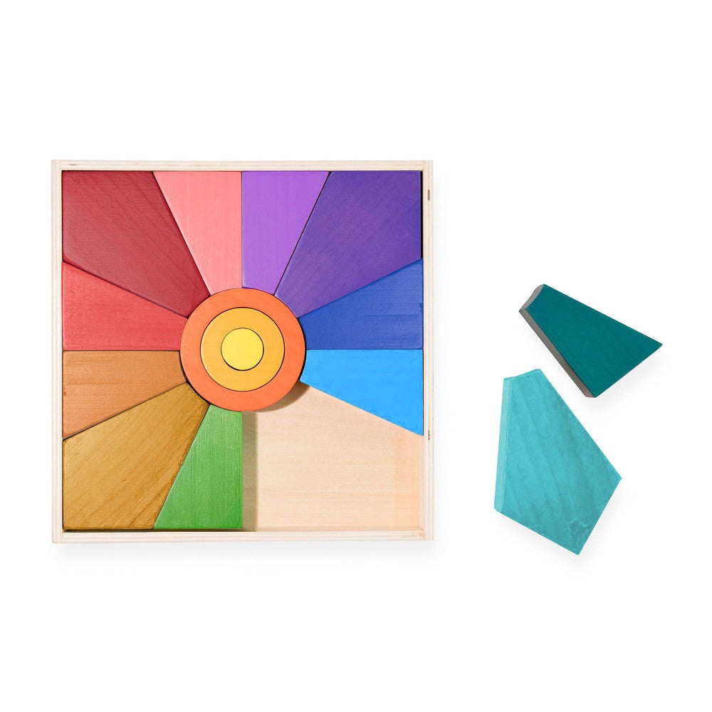 The Freckled Frog Sunny Colors – Wooden Sun Puzzle & Playset