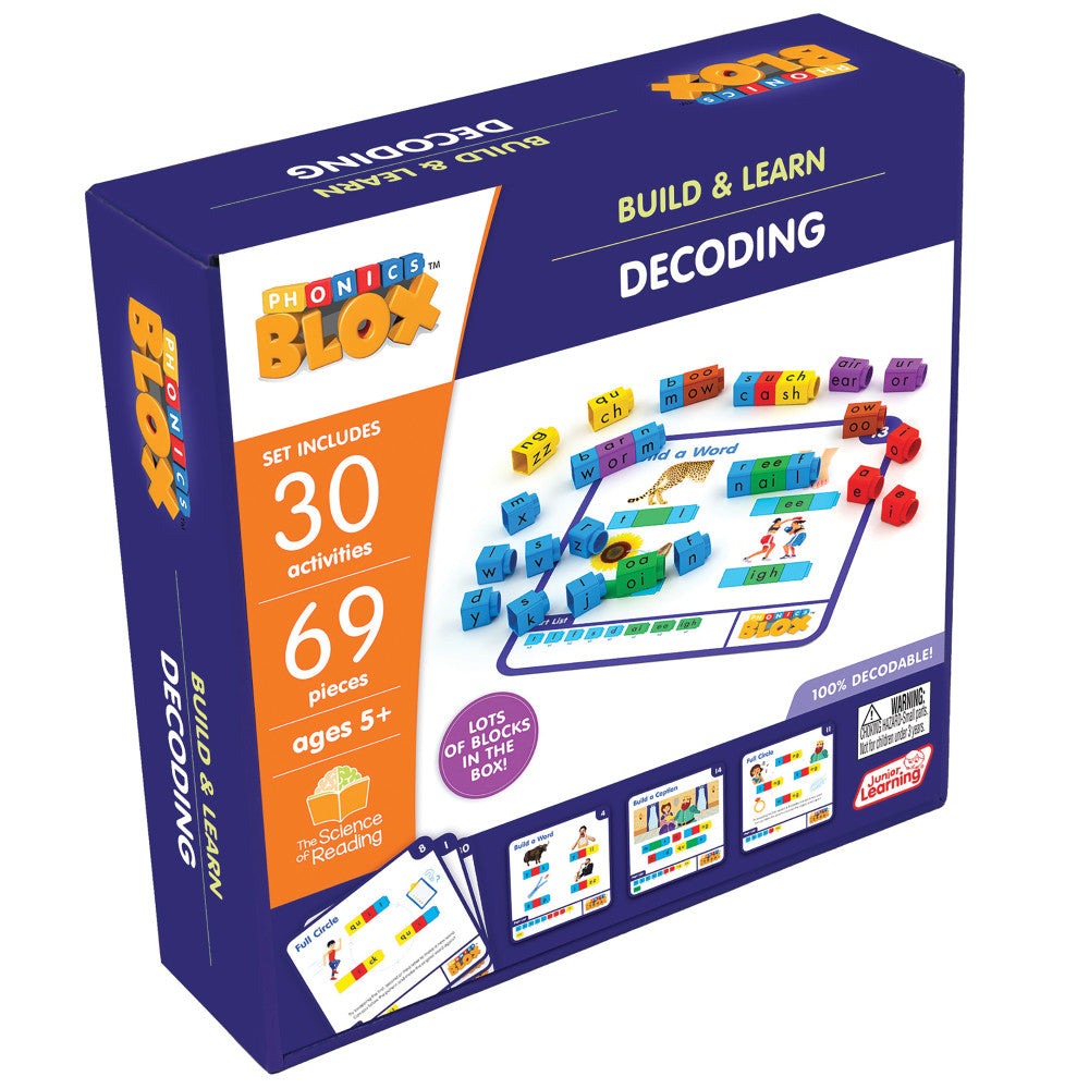 Junior Learning Rainbow Phonics Blox - Decoding Phase 3 - Educational Toy for Ages 5+