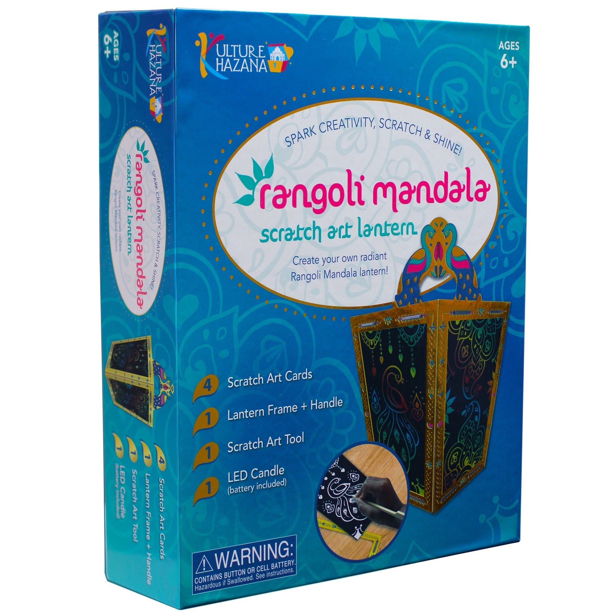 Kulture Khazana Rangoli Mandala Scratch Art Lantern Kit
