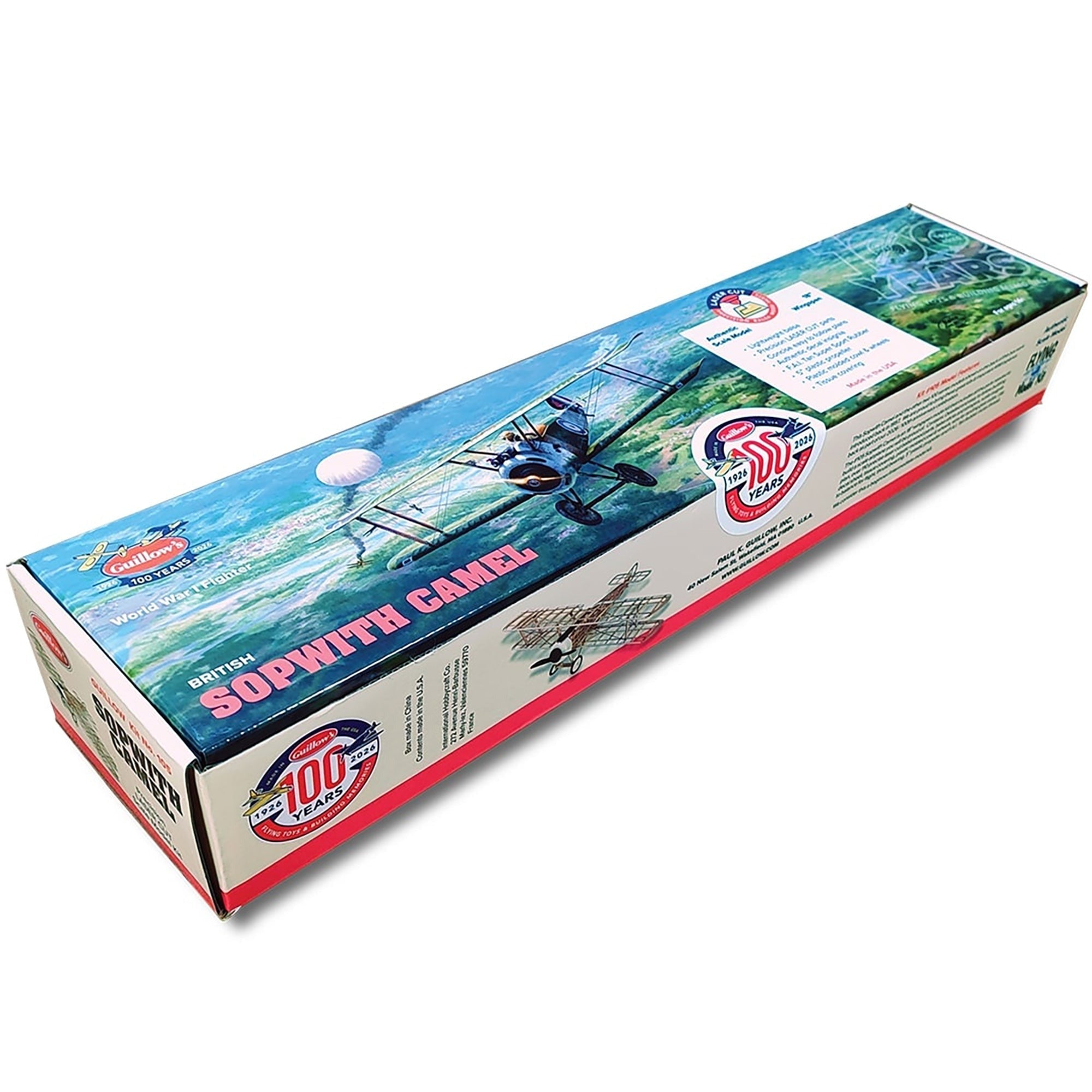 Sopwith Camel WWI Fighter Plane Model Kit - 18-Inch Wingspan Laser-Cut Balsa Wood