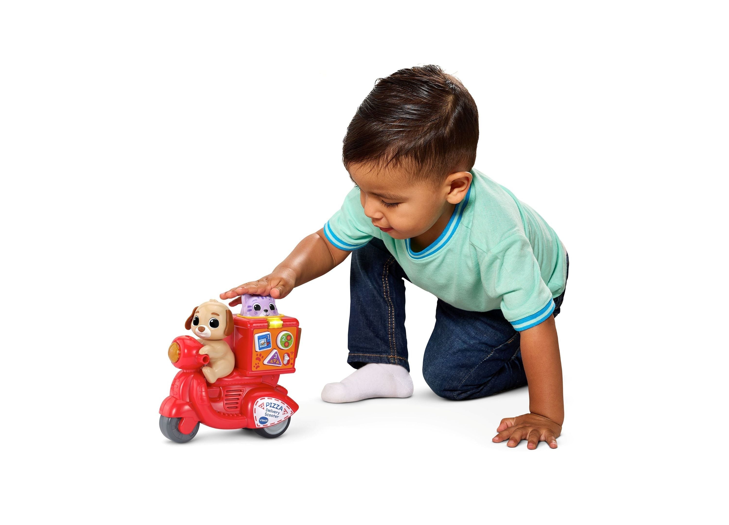 VTech Press & Roll Pizza Scooter Numbers, Shapes & Colors Learning Toy