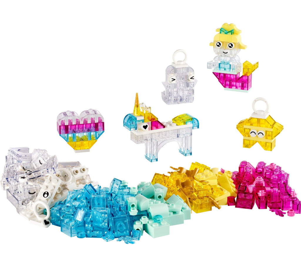 LEGO Classic 340-Piece Magical Transparent Box - Colorful Building Bricks Playset