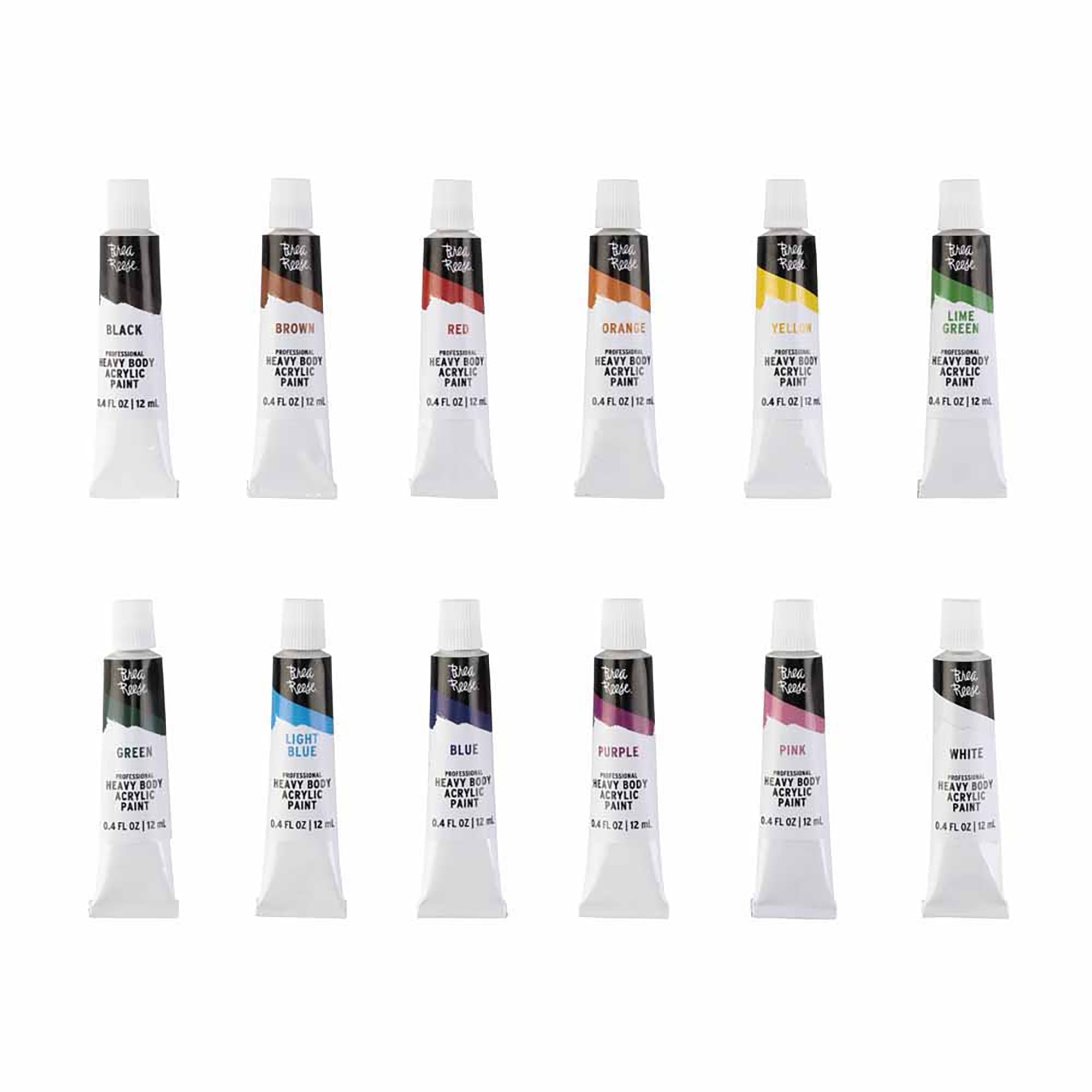 Brea Reese Heavy Body Acrylic Paint Set - 12 Count Classic Colors