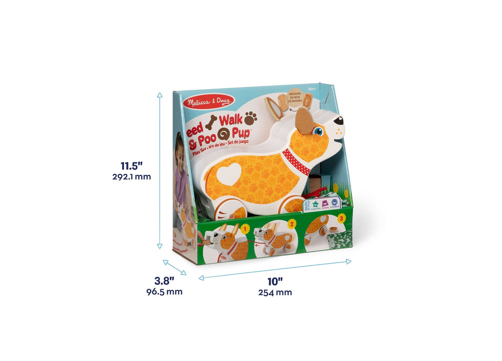 Melissa & Doug Pooping Puppy Wooden Pull-Toy With Leash And Treats