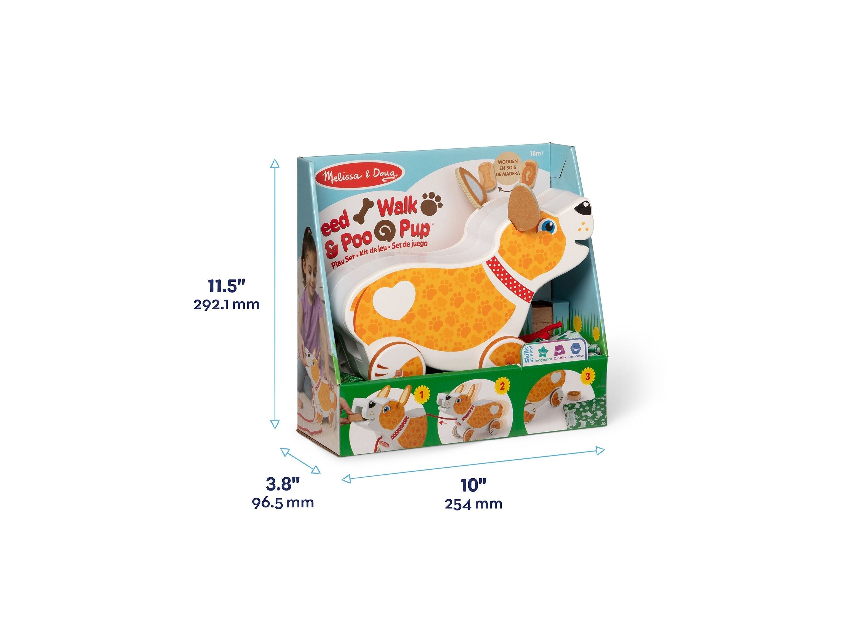 Melissa & Doug Pooping Puppy Wooden Pull-Toy With Leash And Treats