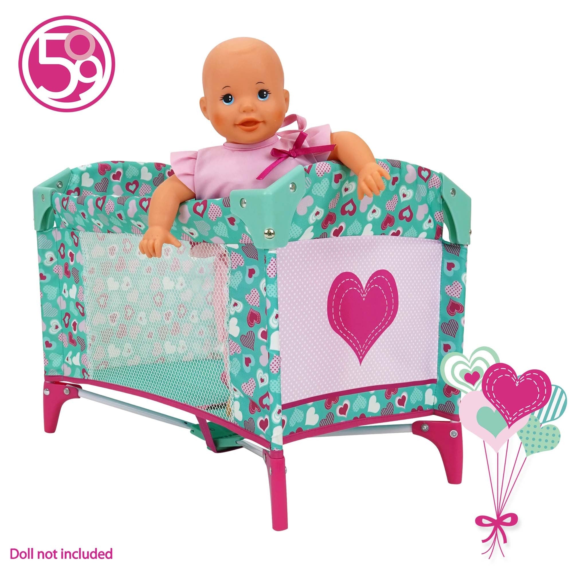 509 Crew Mint Heart Dream N' Fun Doll Play Yard