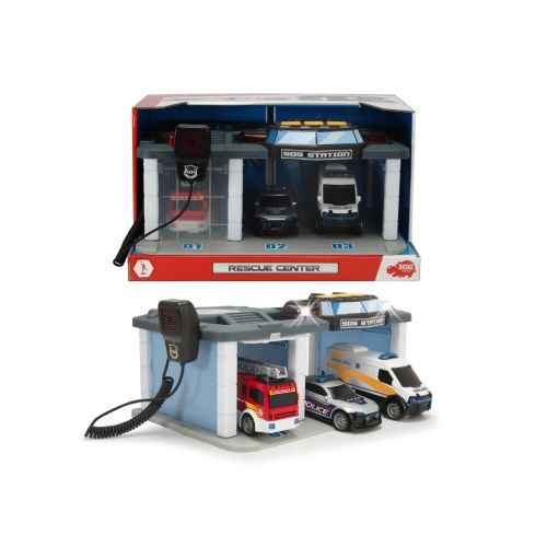 Dickie Toys Rescue Center Playset with Light and Sound Effects