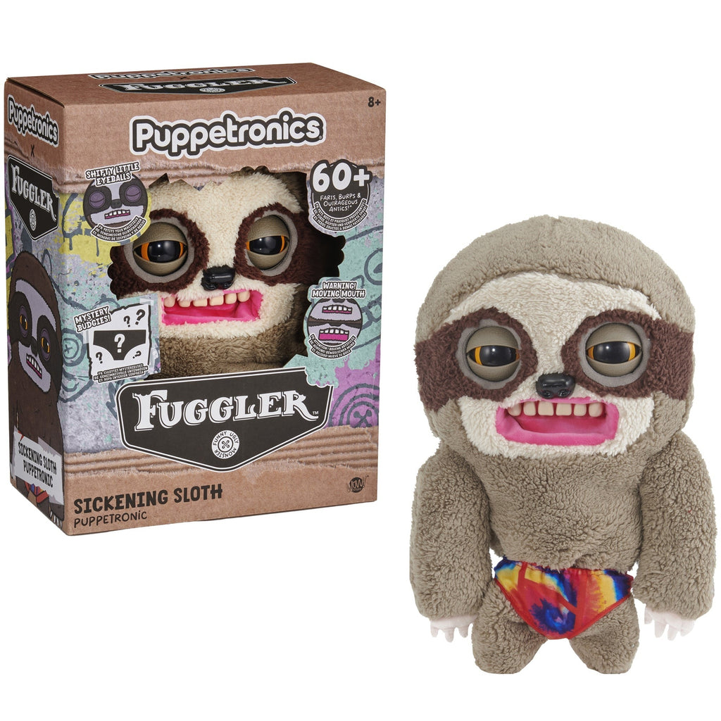 Fuggler Sickening Sloth Puppetronic Interactive Plush Toy, 12-Inch
