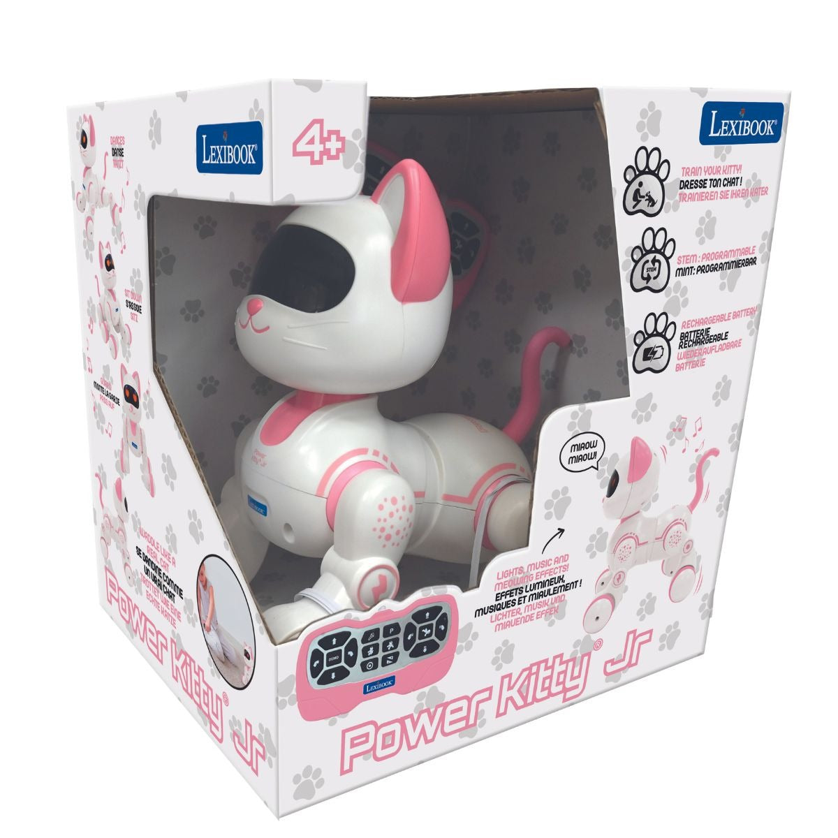LEXIBOOK Power Kitty® Junior – My robotic cat with programming functions, dances, walk, plays music incl. remote control.