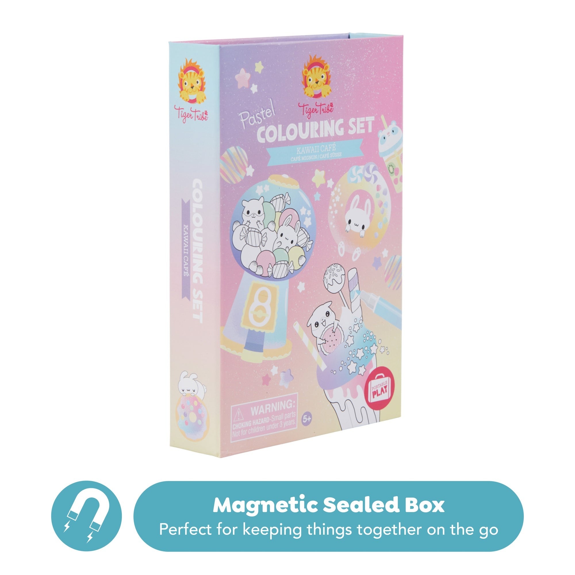 Tiger Tribe Kawaii Café Pastel Coloring Set - Activity Kit for Kids
