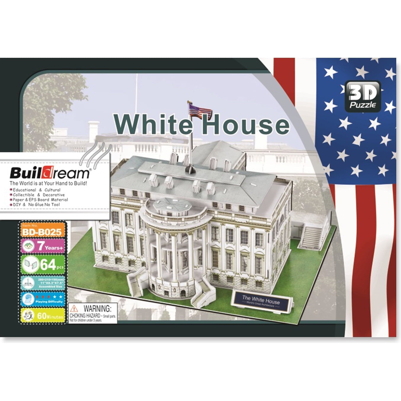 Buildream White House 2017 3D Puzzle - 64 Pieces