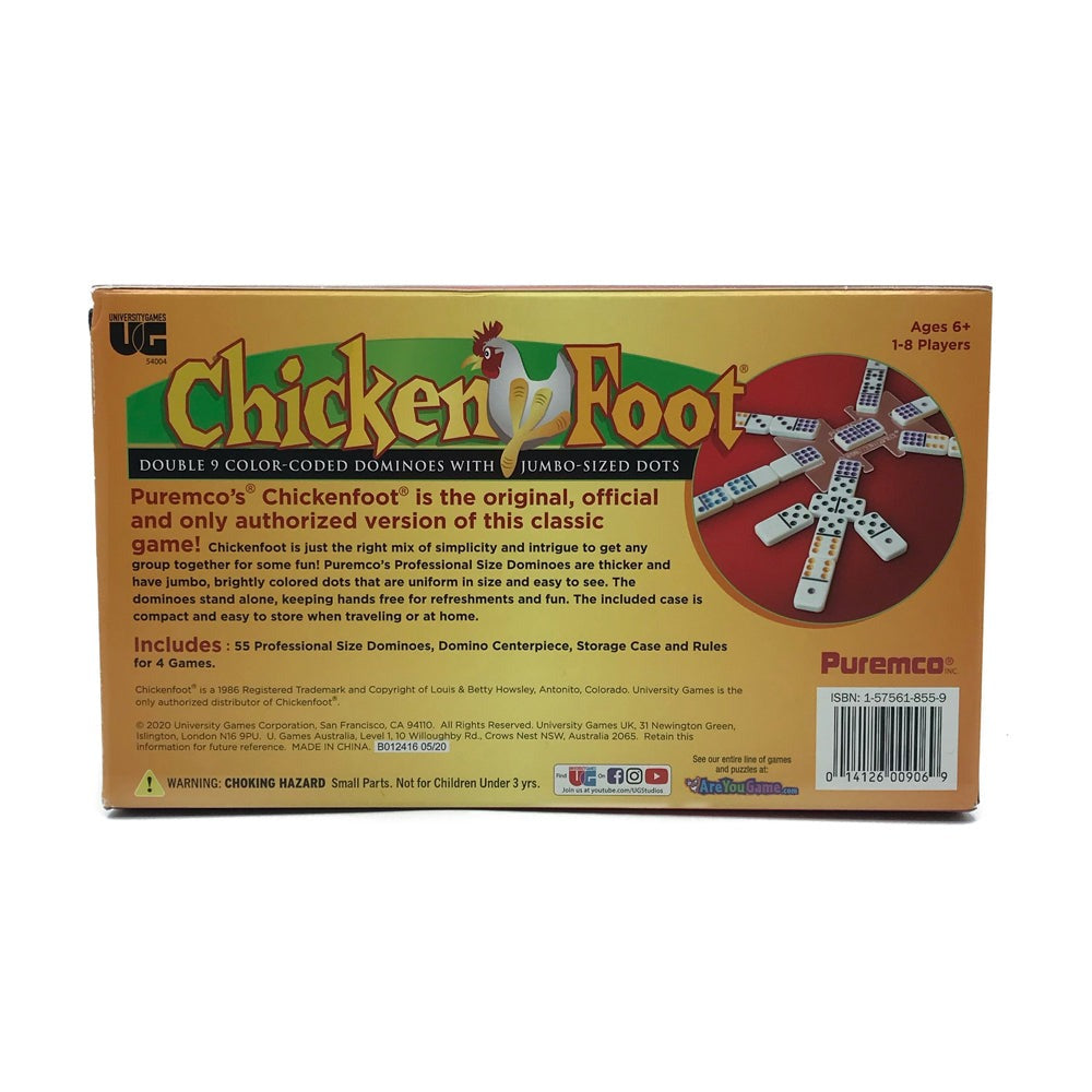 ChickenFoot Double 9 Color Dot Professional Dominoes Set