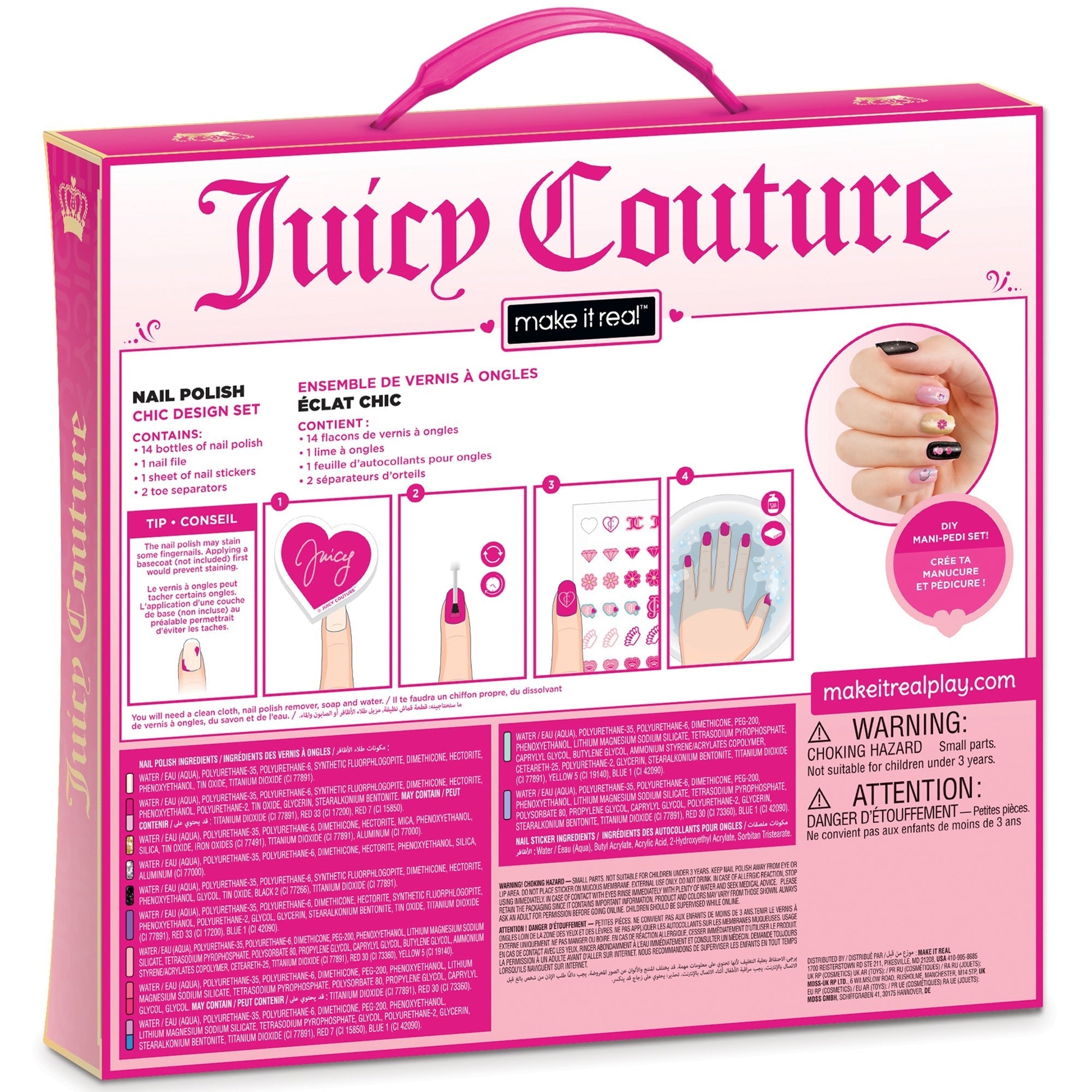 Juicy Couture Nail Polish Chic Design Set - 14 Polishes With Nail File And Toe Separators