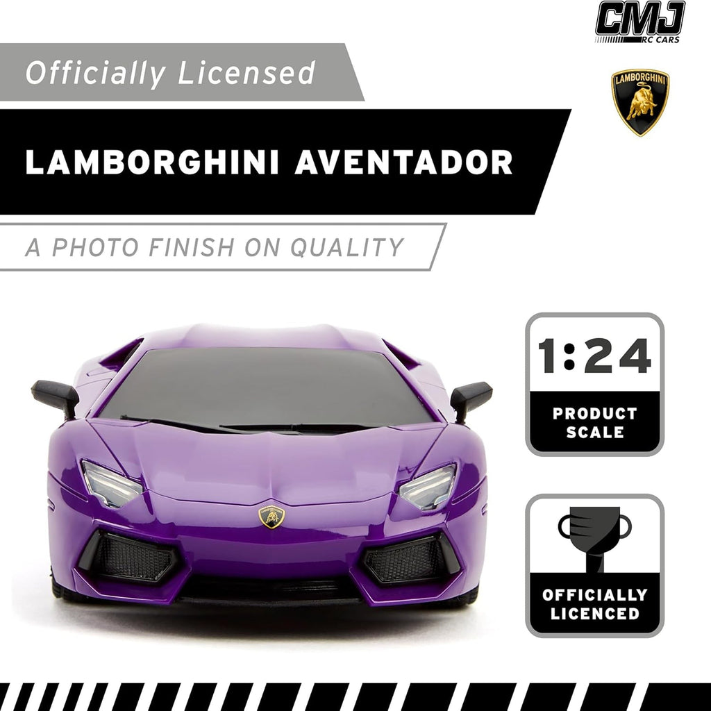 CMJ RC Cars Radio Control Lamborghini LP700-4 - Purple - 1:24 Scale, 2.4GHz, LED Headlights