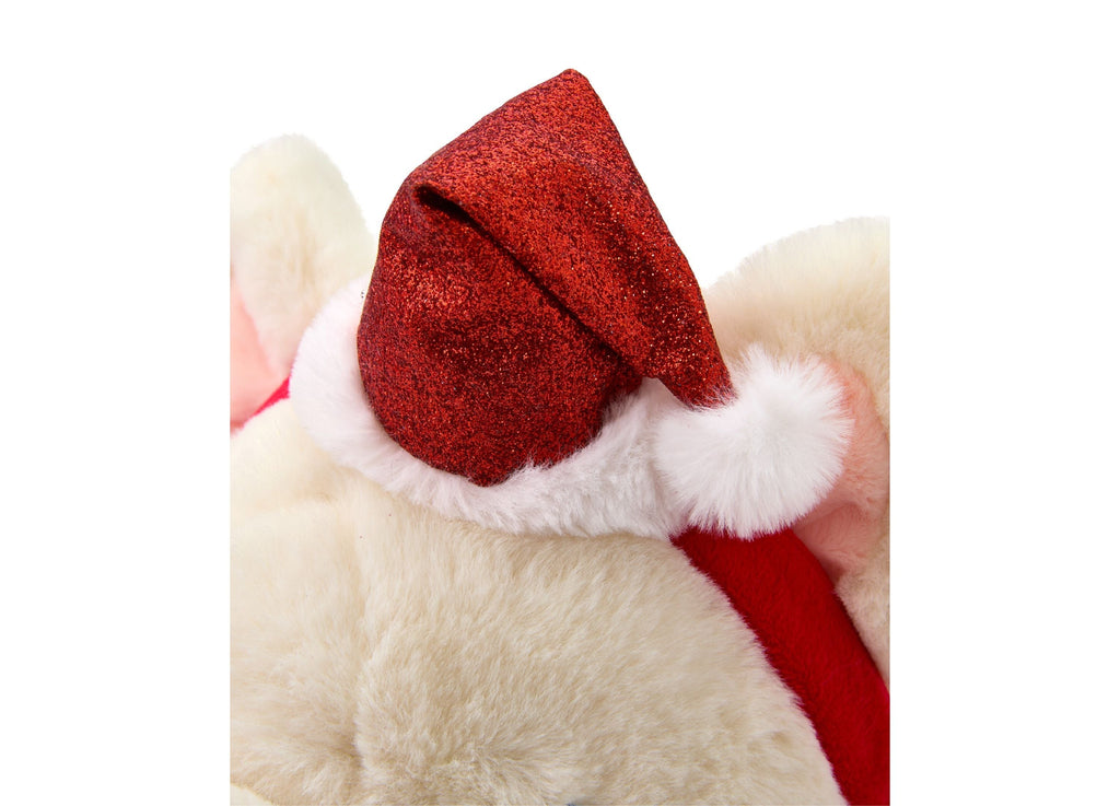 Geoffrey's Toy Box 10 inch French Bulldog Plush with Christmas Hat