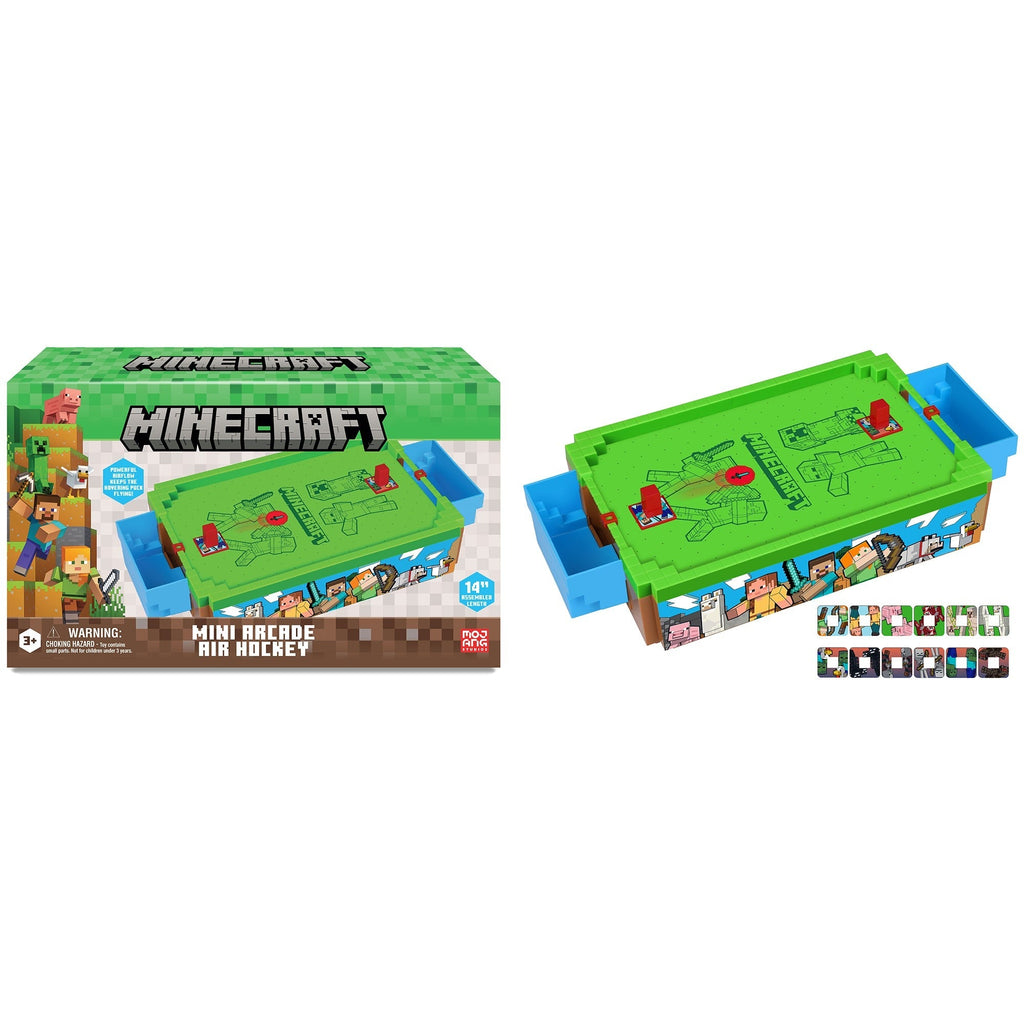 Minecraft Arcade Mini Air Hockey Overworld Edition 14-Inch Tabletop Game