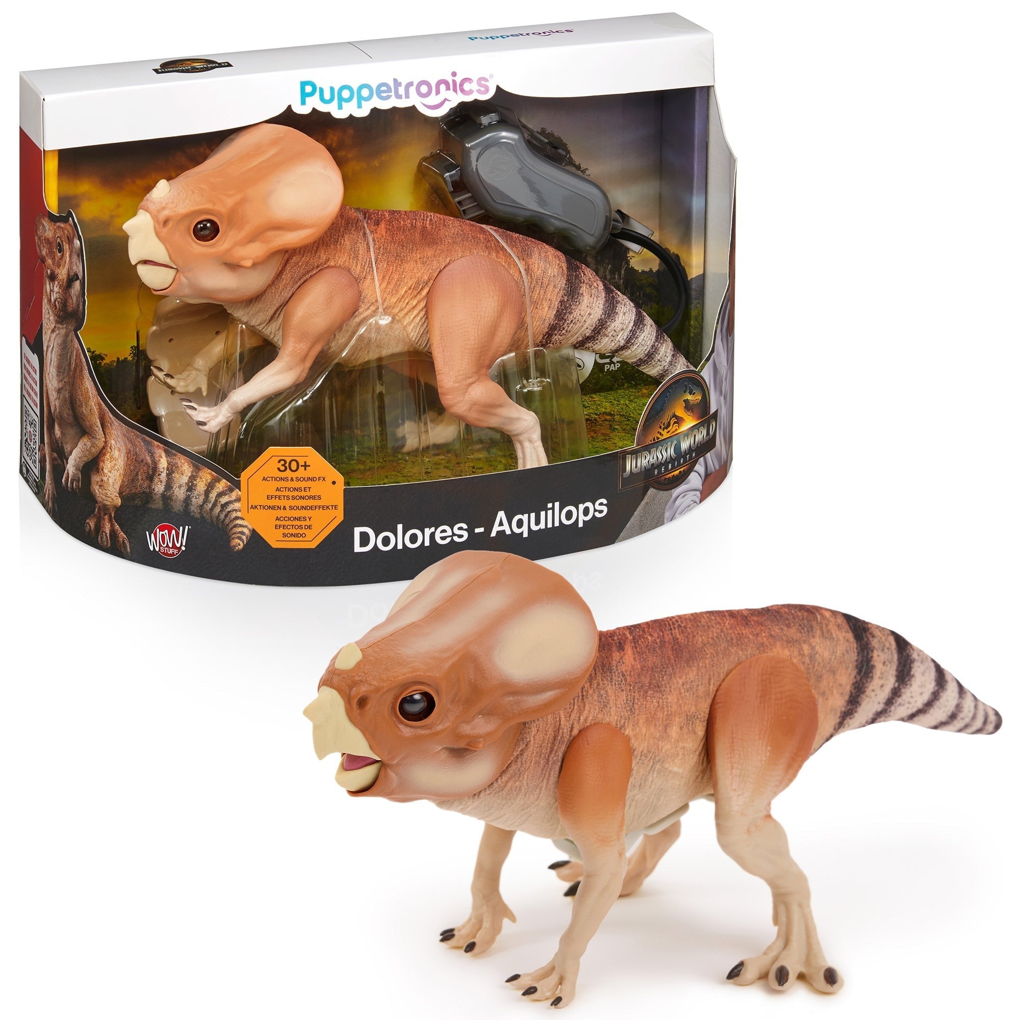 RealFX Puppetronic Jurassic World Dolores Aquilops Deluxe Animatronic Dinosaur Puppet