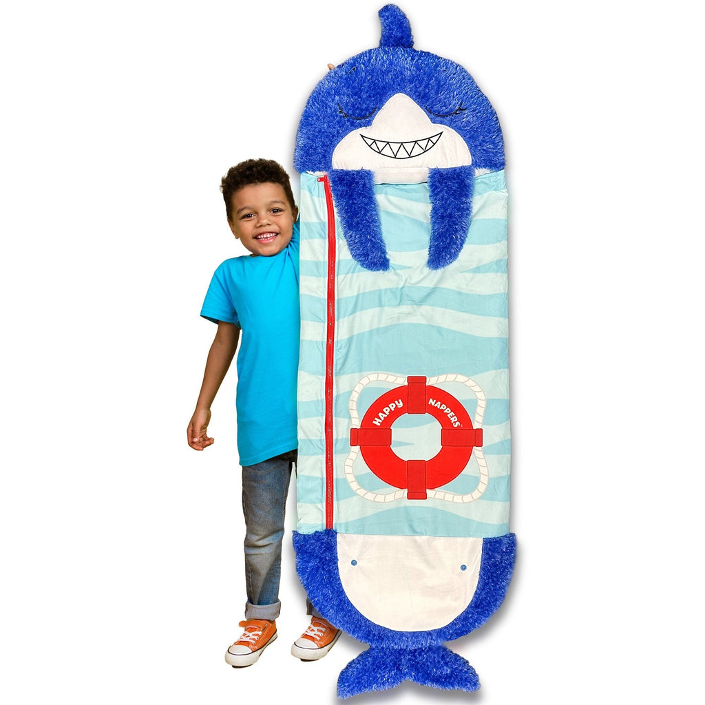 Happy Nappers Blue Shark Pillow & Sleepy Sack, 54-Inch Plush