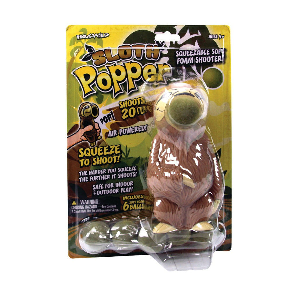 Sloth Popper Air-Powered Foam Ball Launcher With 6 Soft Foam Balls