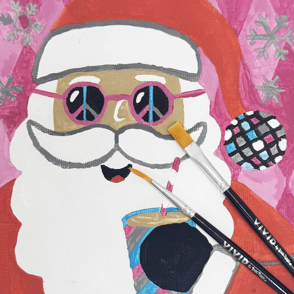 Vivid By Brea Reese Groovy Santa Acrylic Paint-By-Number Kit