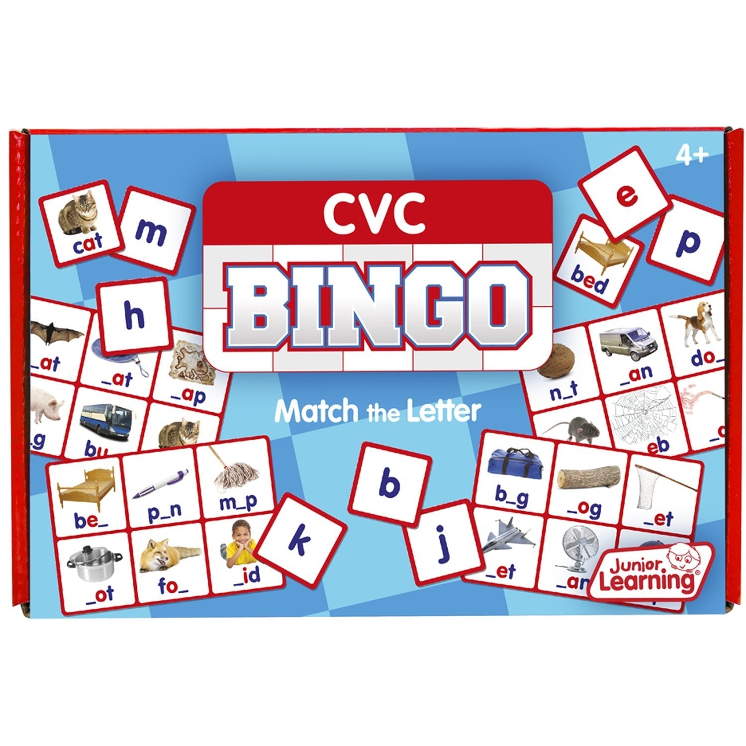 Junior Learning CVC Bingo Game Set - Consonant Vowel Consonant Learning Kit