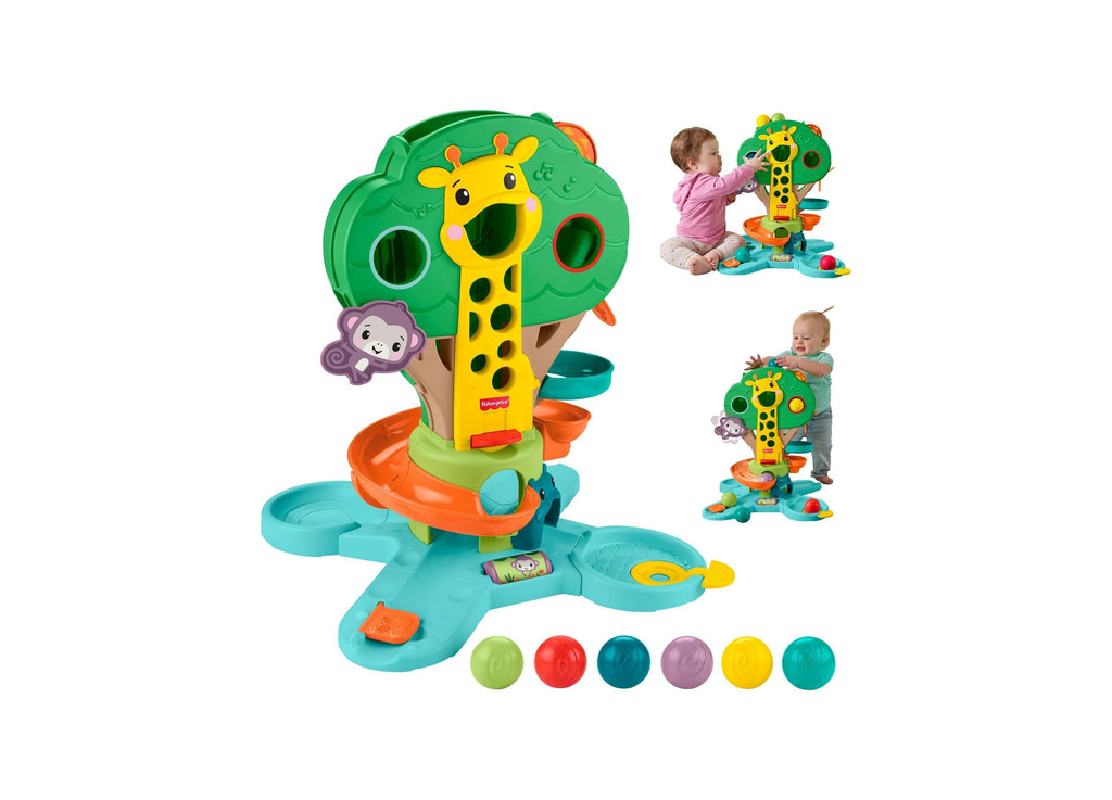 Fisher-Price Jungle Tree Musical 6-Ball Drop Sit-To-Stand Activity Center