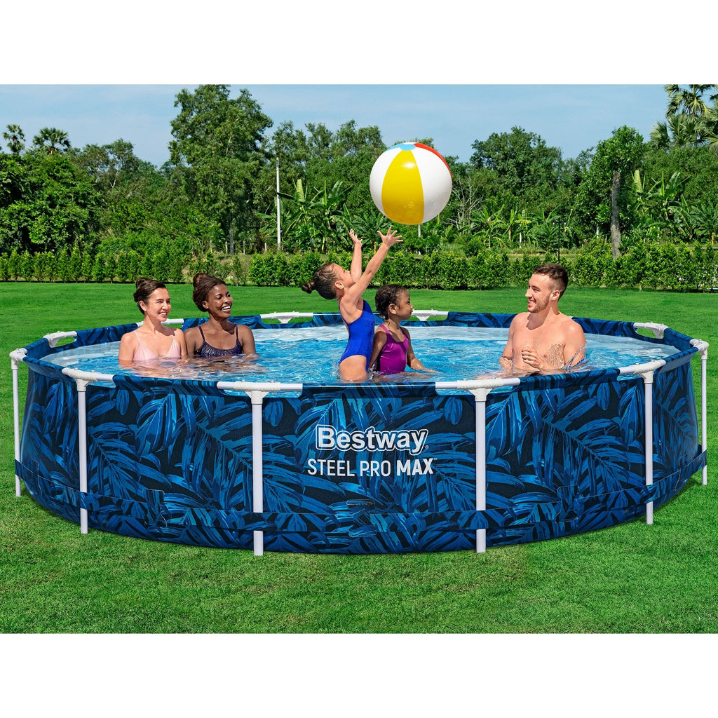 Bestway Steel Pro MAX 12-Foot Round Above Ground Pool Set With Filter Pump