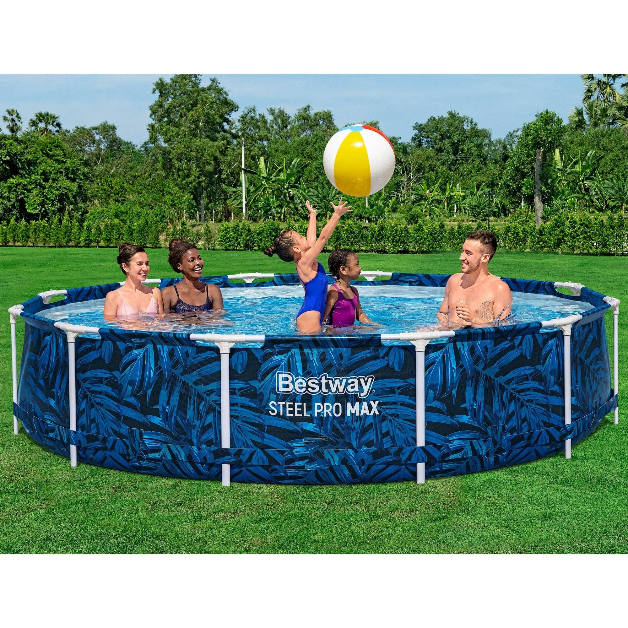 Bestway Steel Pro MAX 12-Foot Round Above Ground Pool Set With Filter Pump