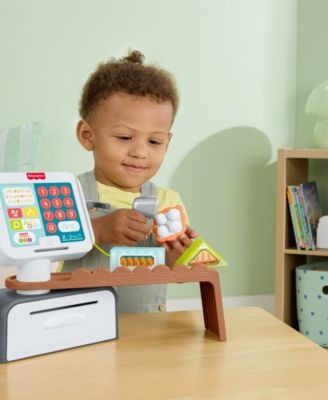 Fisher Price Laugh and Learn Count and Shop Cash Register Interactive Toddler Toy, 20 Pieces