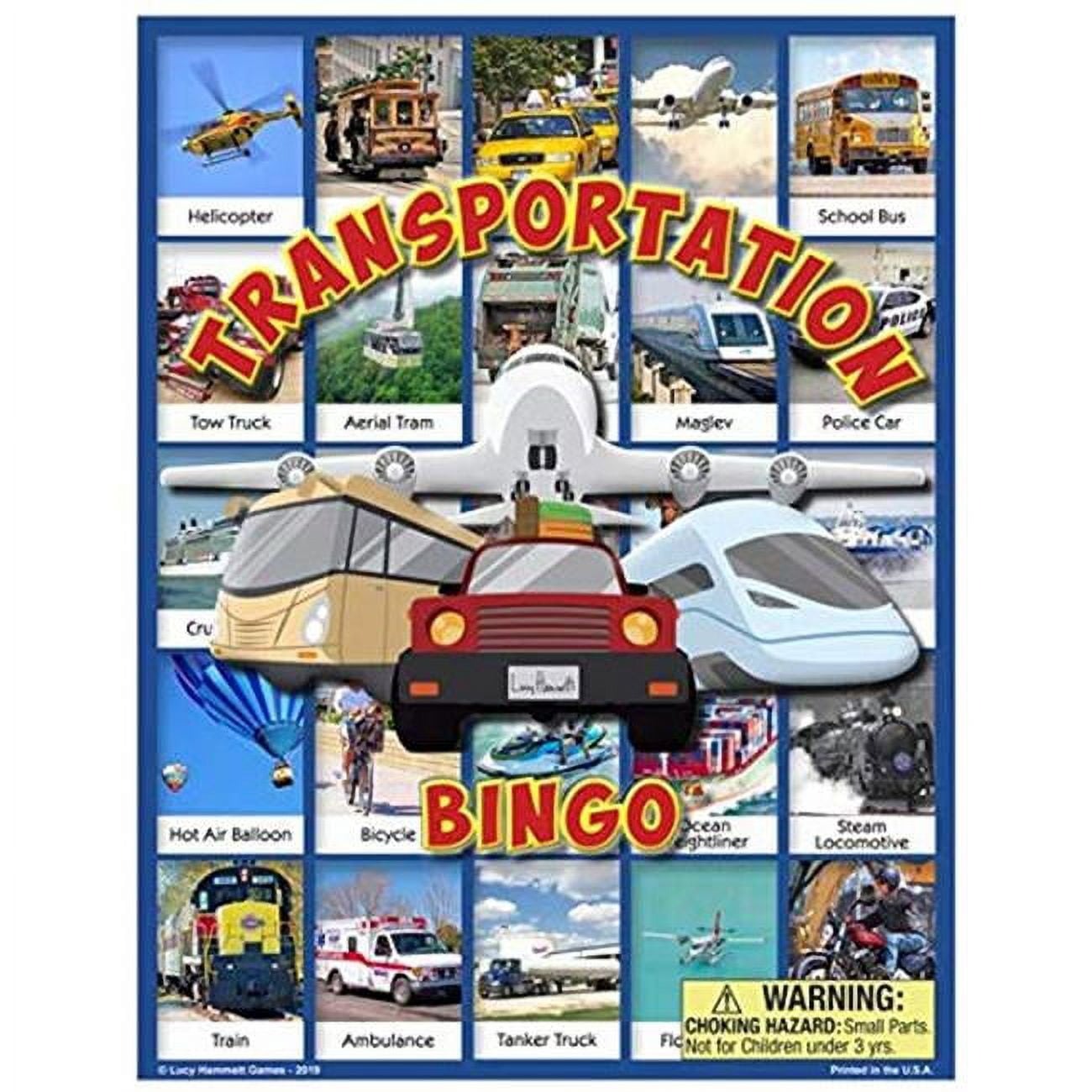Transportation Bingo Educational Game - Travel-Themed Fun for Ages 3+