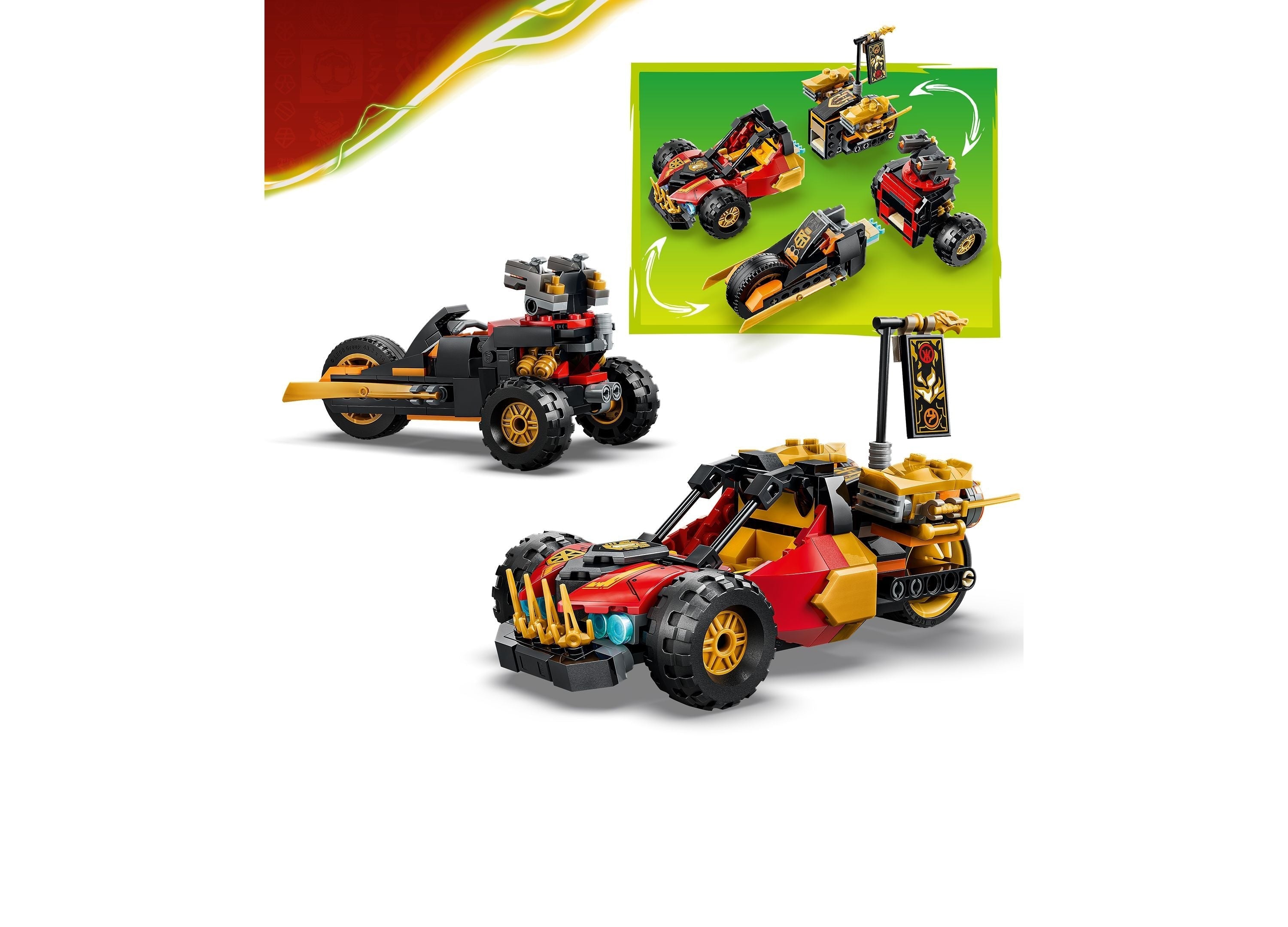 LEGO NINJAGO Kai and Cole's Combiner Vehicles 394-Piece Building Set