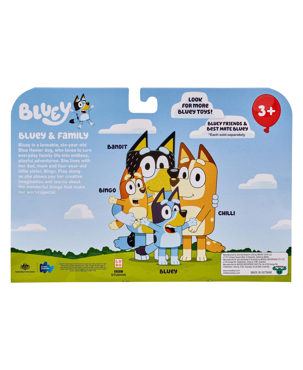 Bluey Figure Series 5 Set Of 4 Poseable Figures With New Expressions