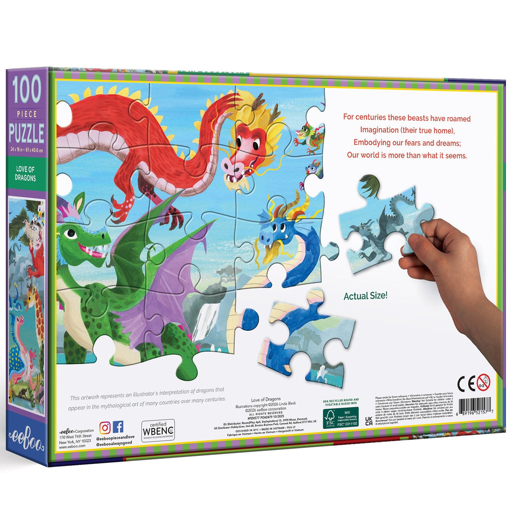 Eeboo Love Of Dragons 100-Piece Puzzle