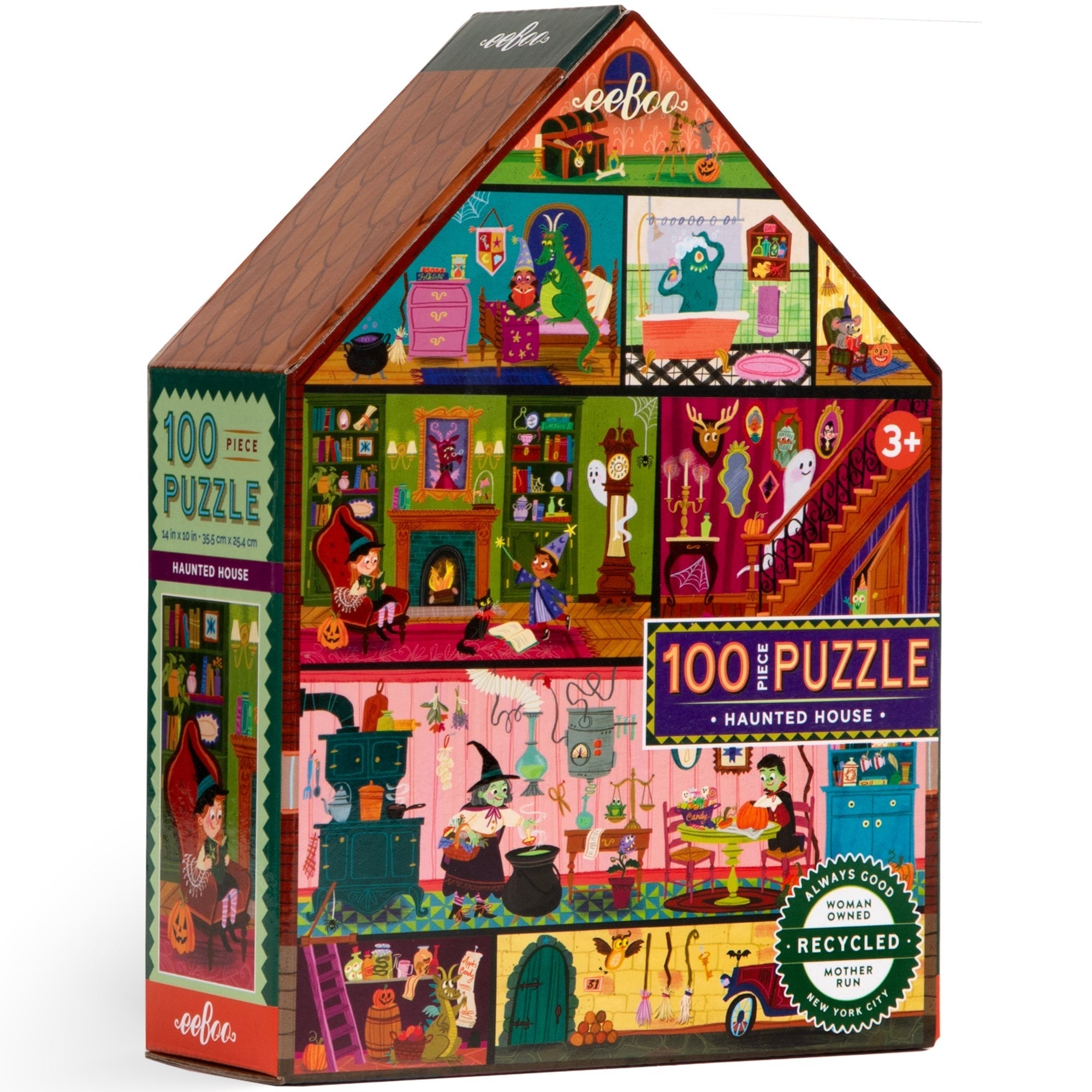 eeBoo Haunted House 100-Piece Rectangular Jigsaw Puzzle