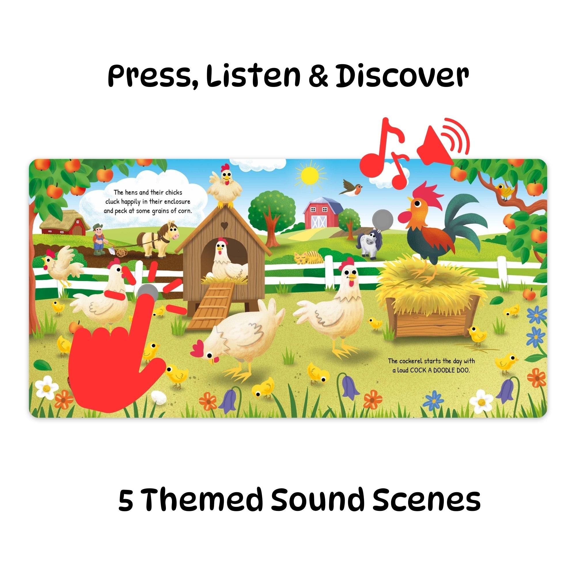 Book 'N' App Listen & Discover Sound Book - On The Farm, Interactive Farm Animal Sounds