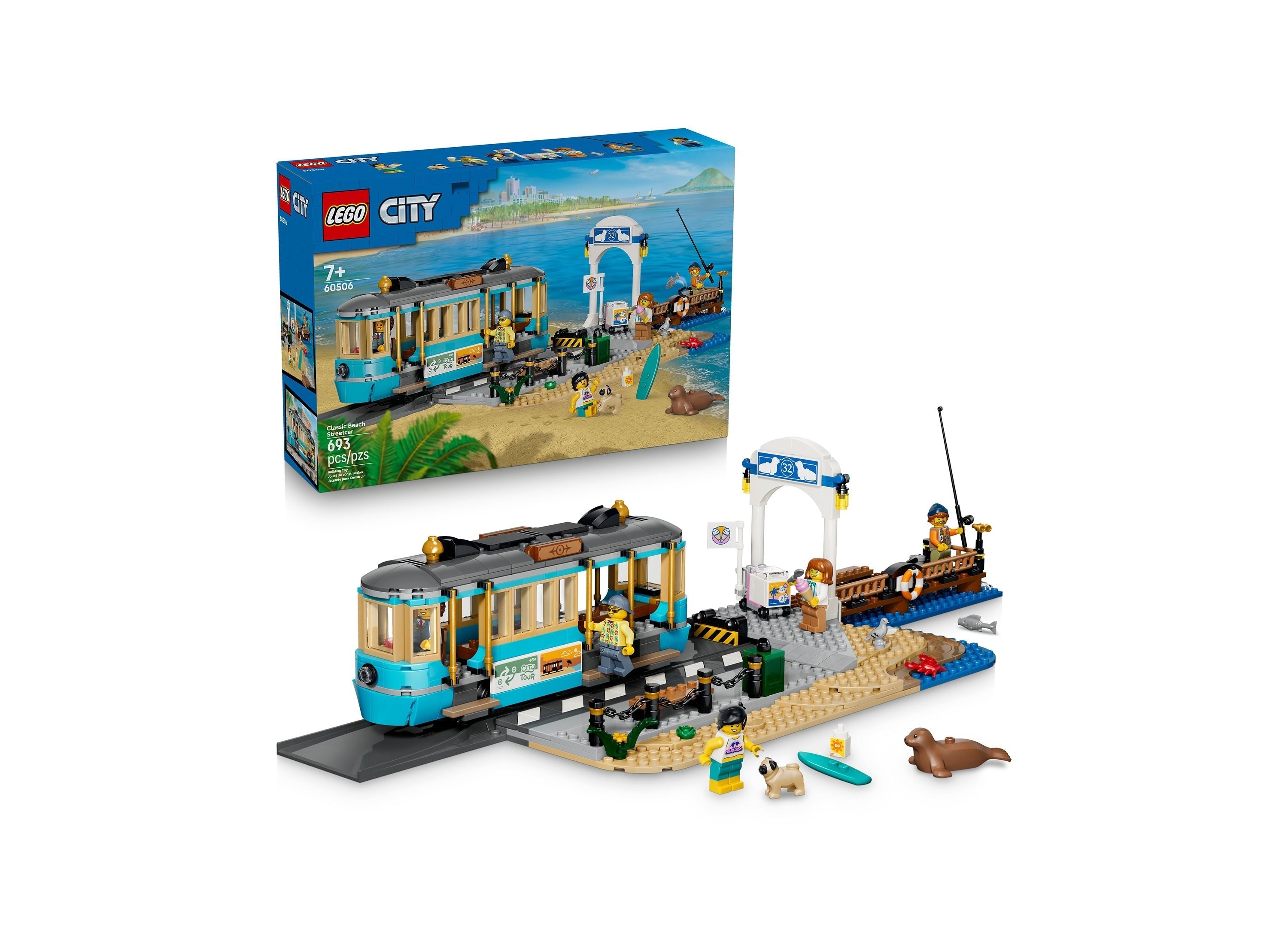 LEGO City Classic Beach Streetcar 693-Piece Building Set