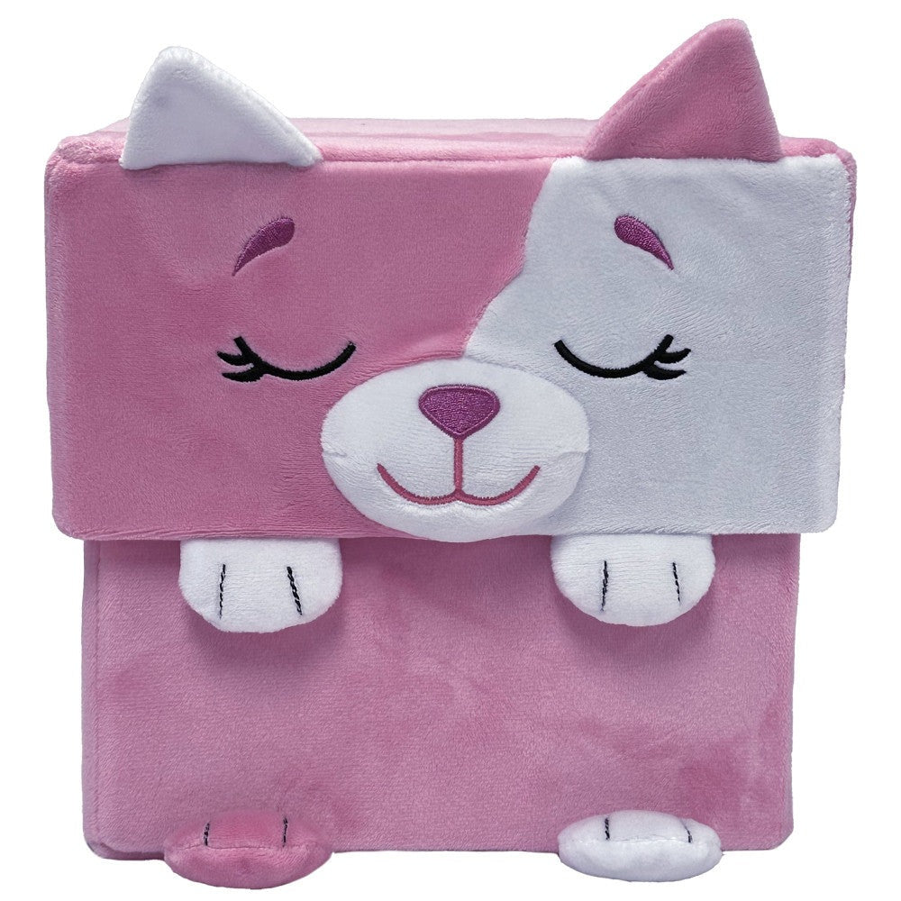 Happy Nappers Adorable Storables 15 inch Cat Plush - Pink & White