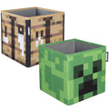 Minecraft Collapsible Storage Cubes - Creeper & Crafting Table Design, 2-Pack