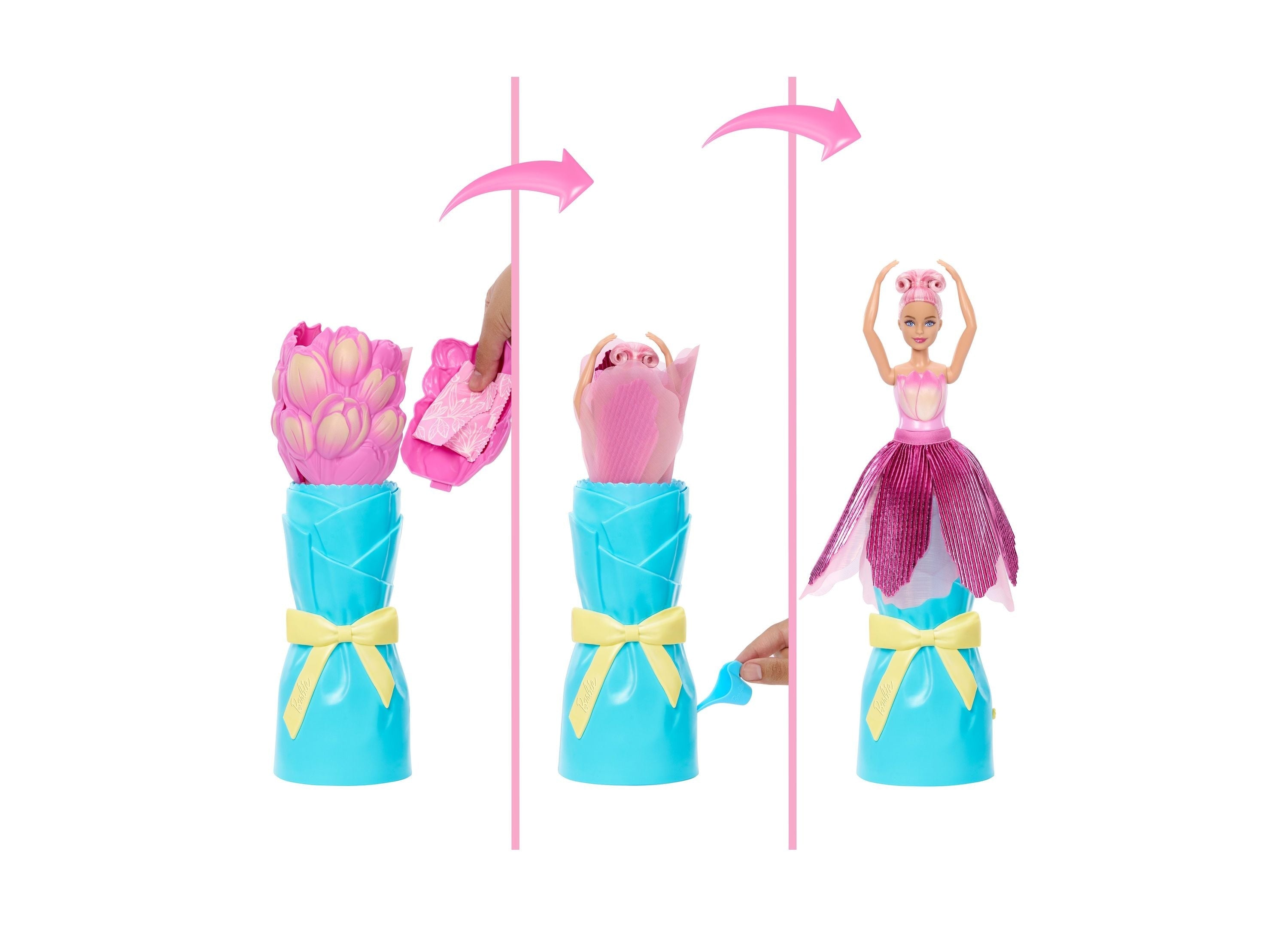 Barbie Petal Pop Scented Fashion Doll with Tulip Dress and Accessories