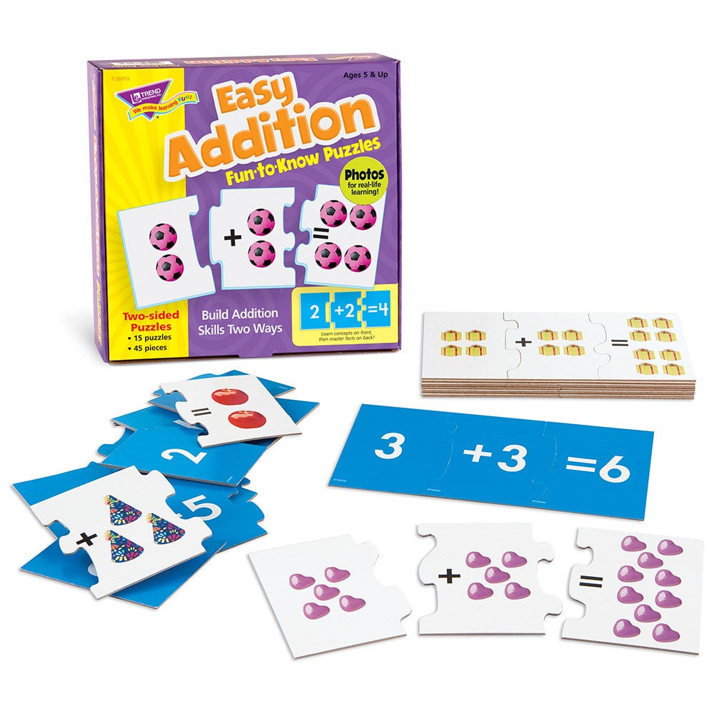 Trend Enterprises Easy Addition Puzzle Set - 15 pc