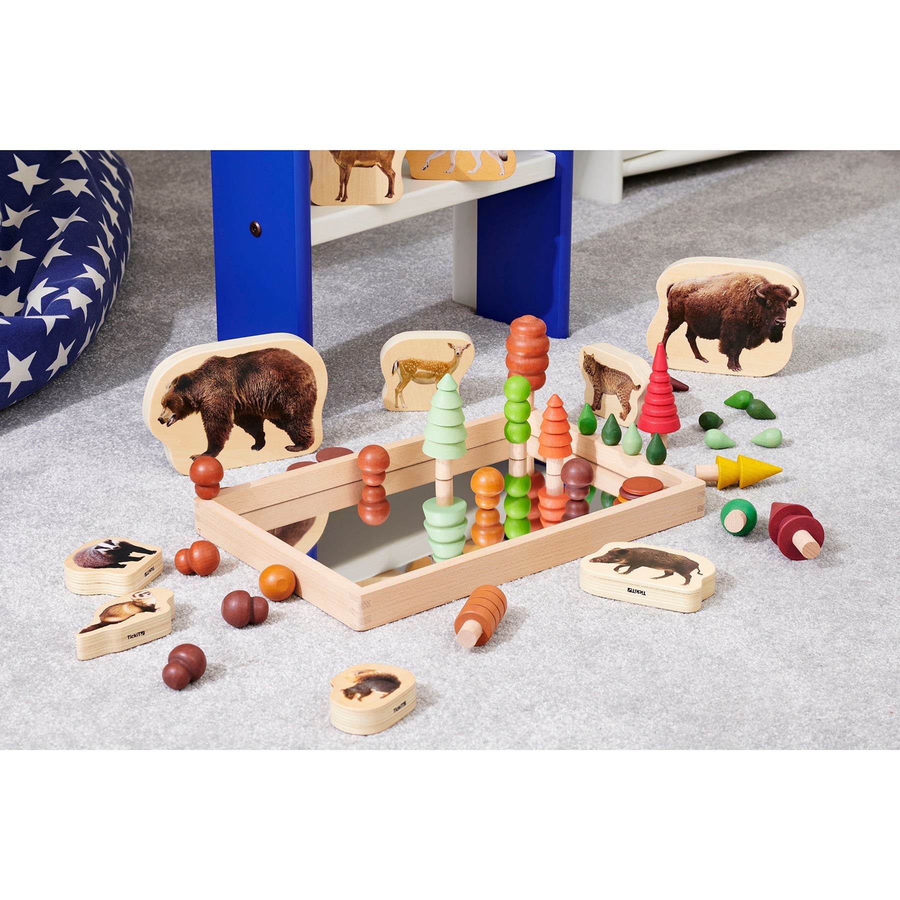 TickiT Small Wooden Mirror Tray - Reflective Learning Adventure