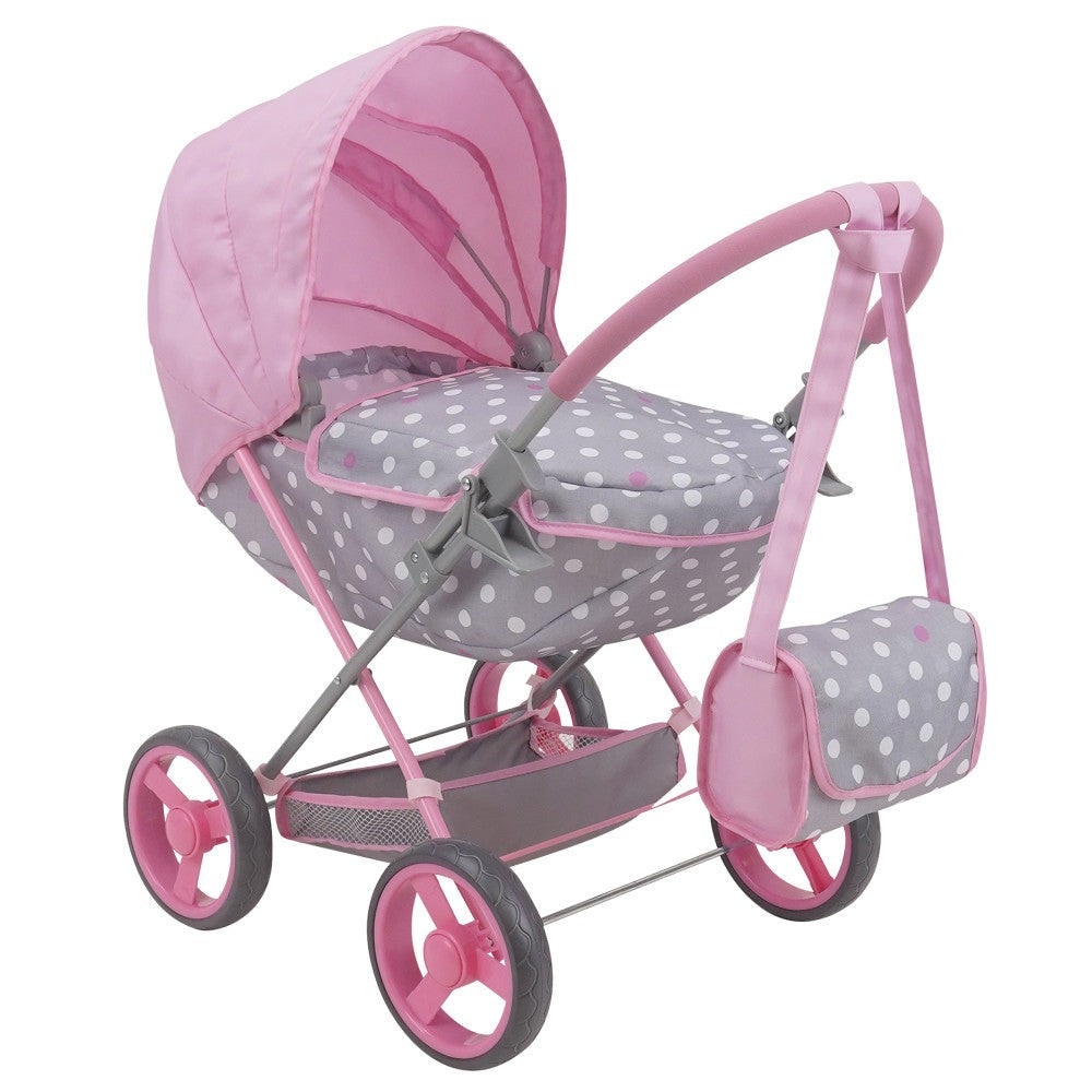 509 Crew Cotton Candy Pink Deluxe Doll Pram With Matching Bag