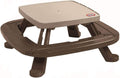 Little Tikes Fold 'n Store Picnic Table with Market Umbrella - Brown