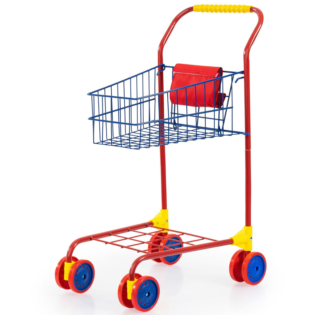 Bayer Design Shopping Cart - Grey & Blue, Grocery Pretend Play Toy for Toddlers