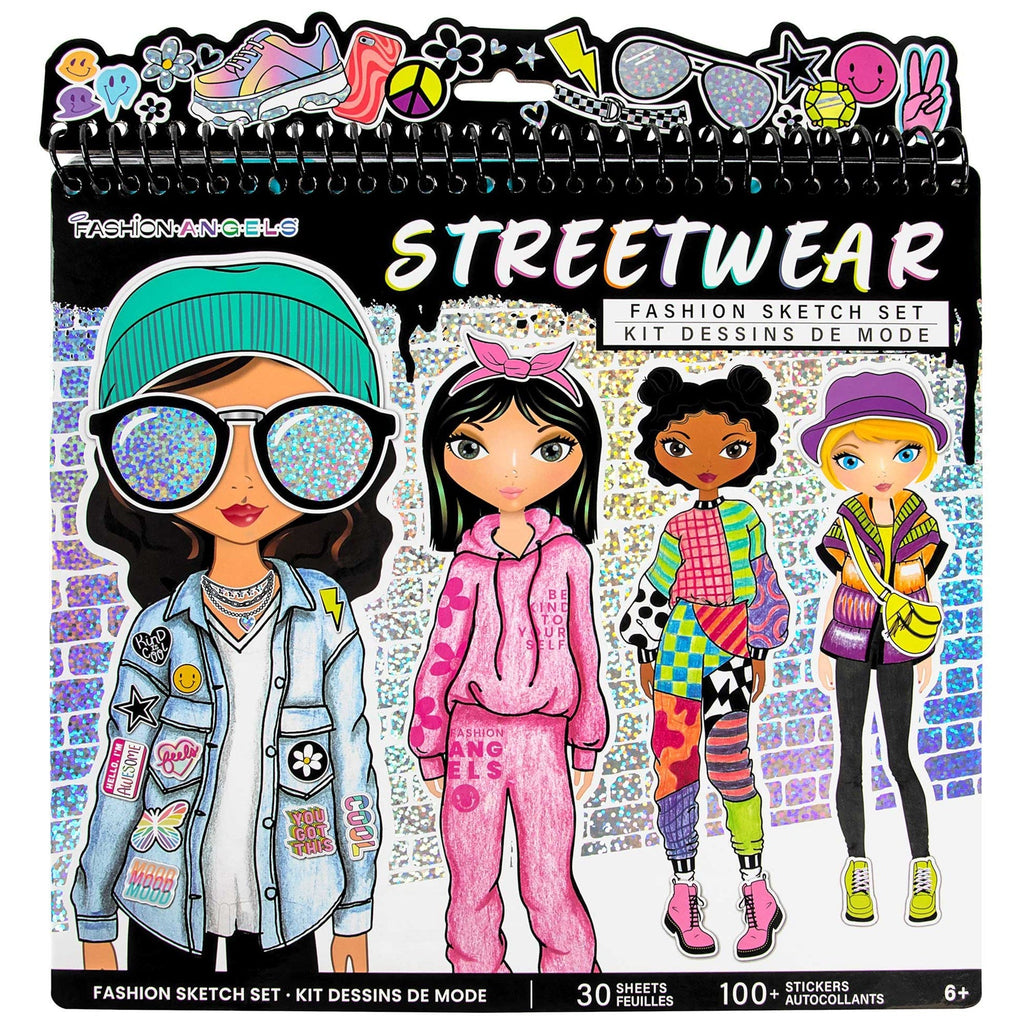Fashion Angels Streetwear Sketch Portfolio With 30 Sheets And Stencils