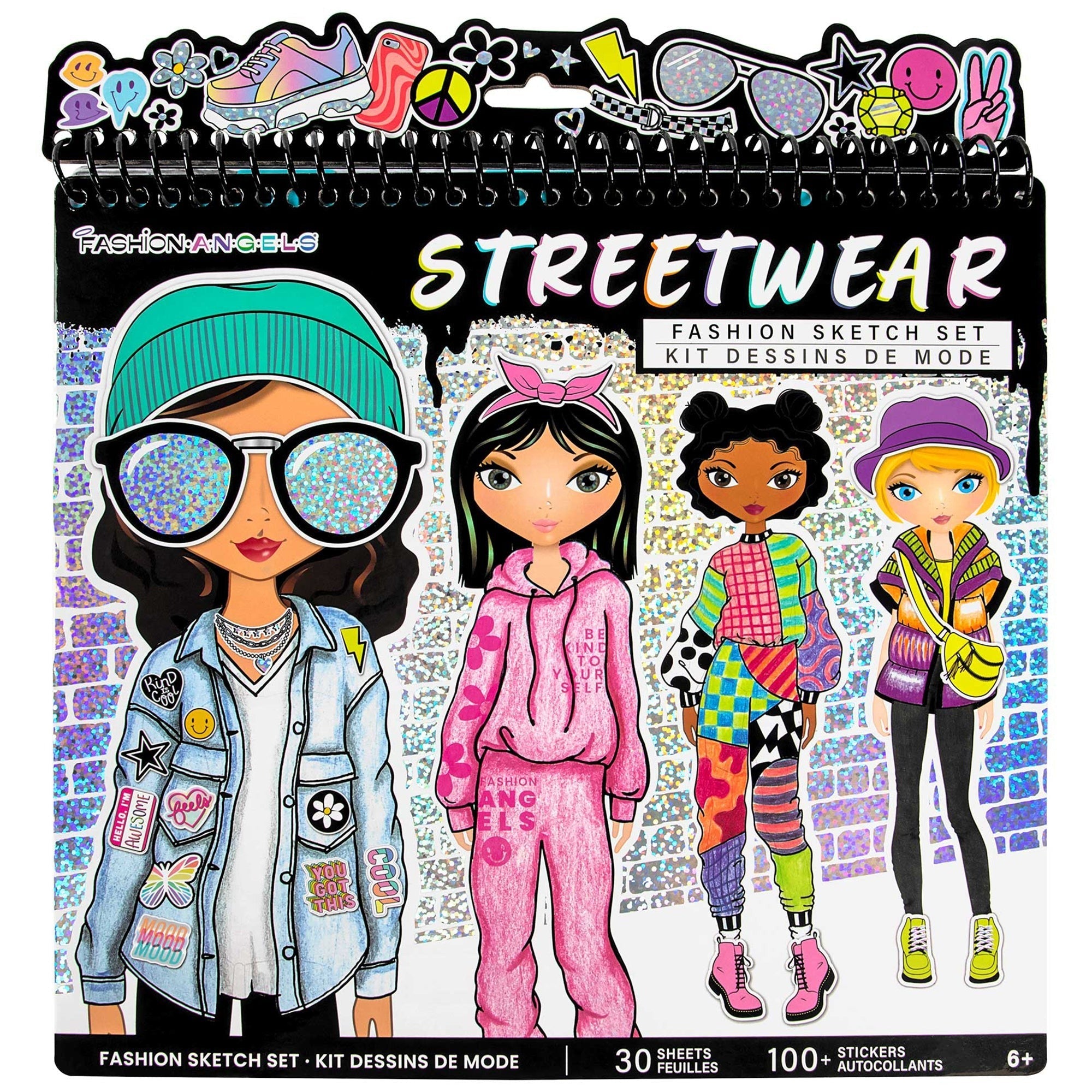 Fashion Angels Streetwear Sketch Portfolio With 30 Sheets And Stencils